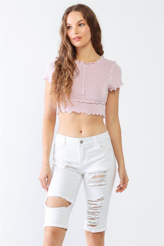 LITZ LA Distressed Bermuda Denim Shorts_1