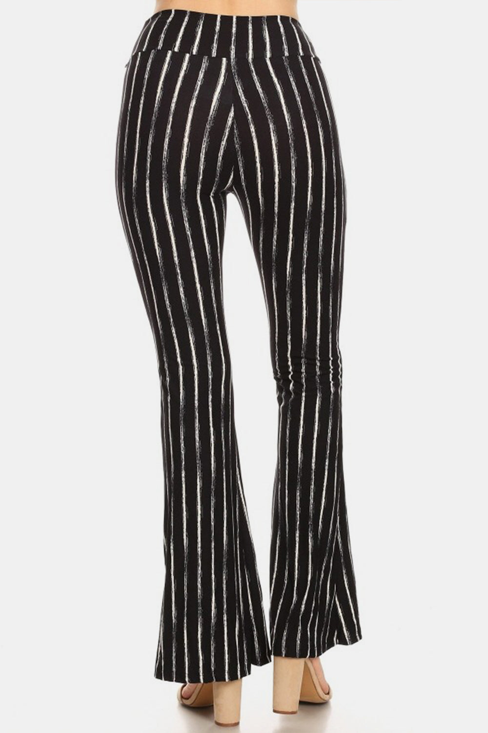 High Waist Striped  Flare Pants