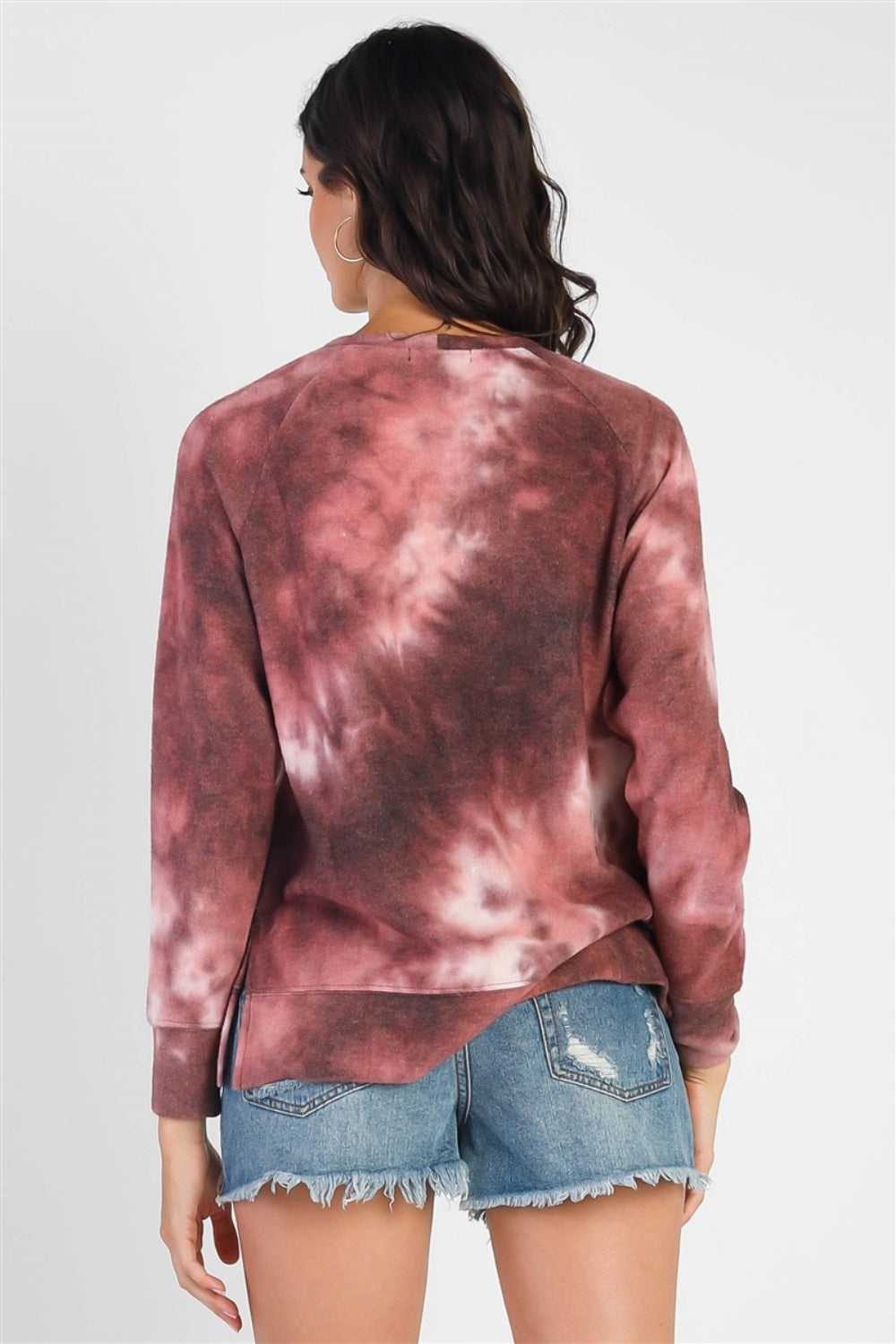 Cherish Apparel Tie-Dye Round Neck Long Sleeve Sweatshirt