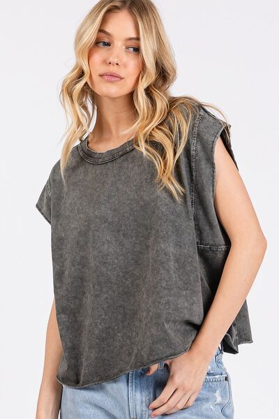 Mittoshop Round Neck Cap Sleeve T-Shirt