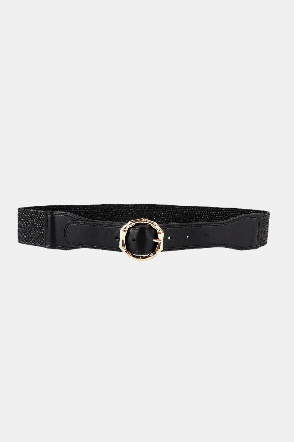 Alloy Buckle Braided Belt Black One Size