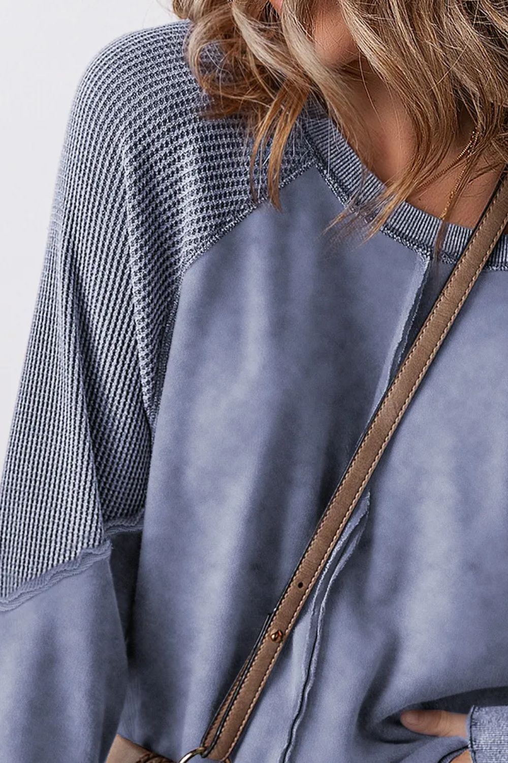 Exposed Seam Long Sleeve Sweatshirt