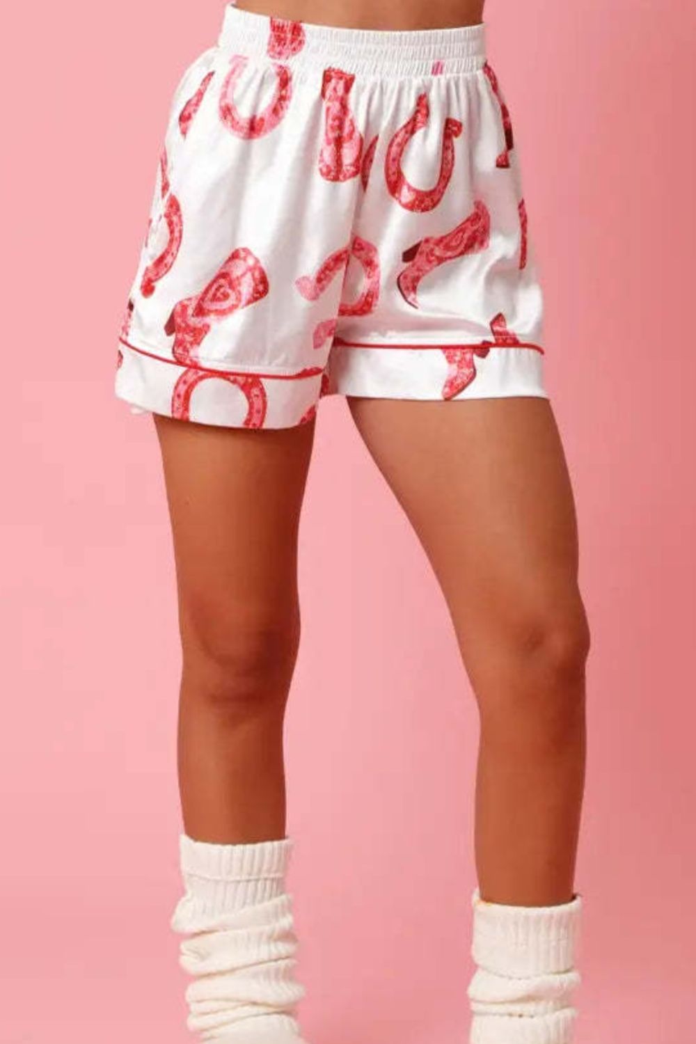 Printed Button Up Top and Shorts Lounge Set