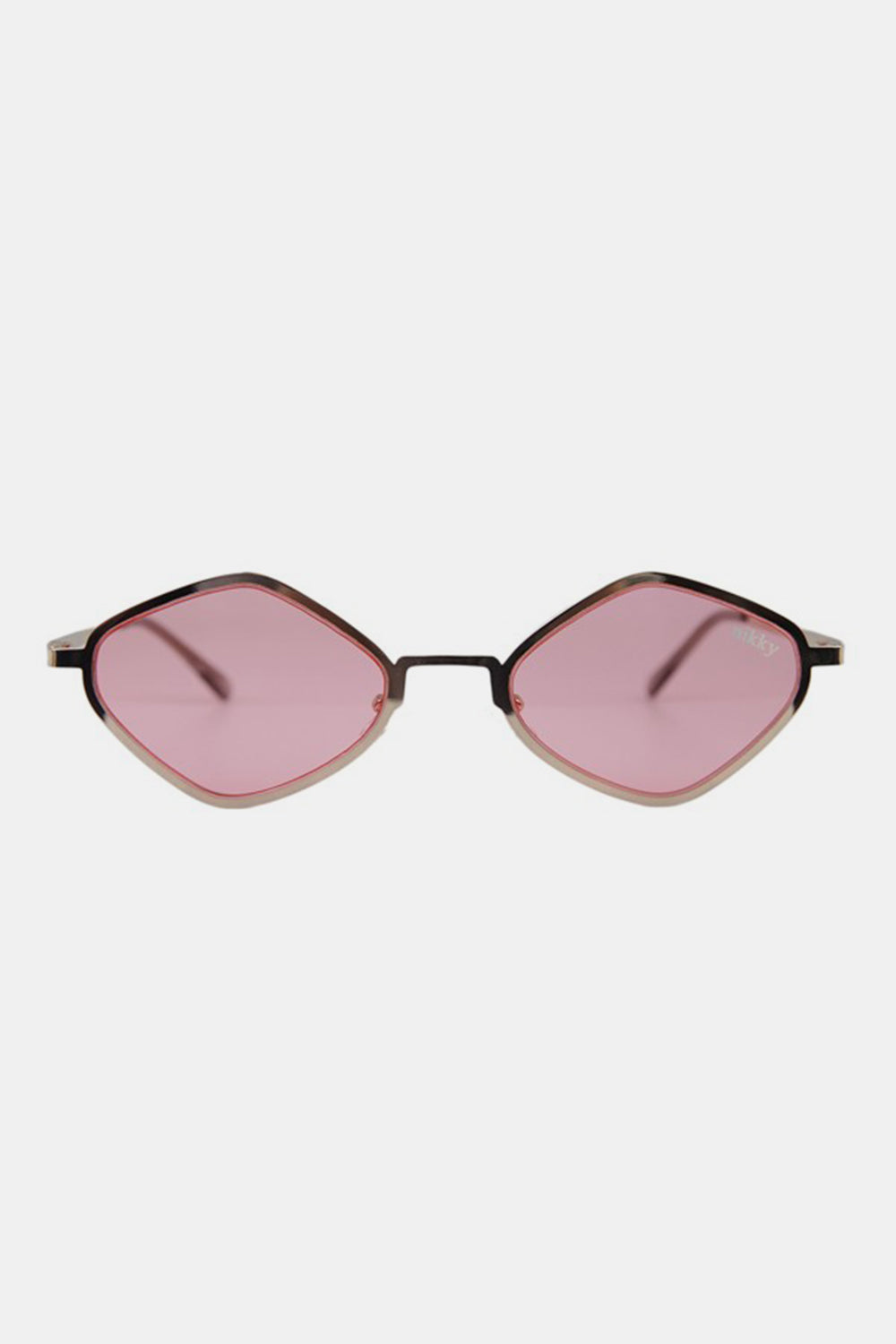 Nicole Lee USA Metal Frame Geometric Sunglasses Pink One Size