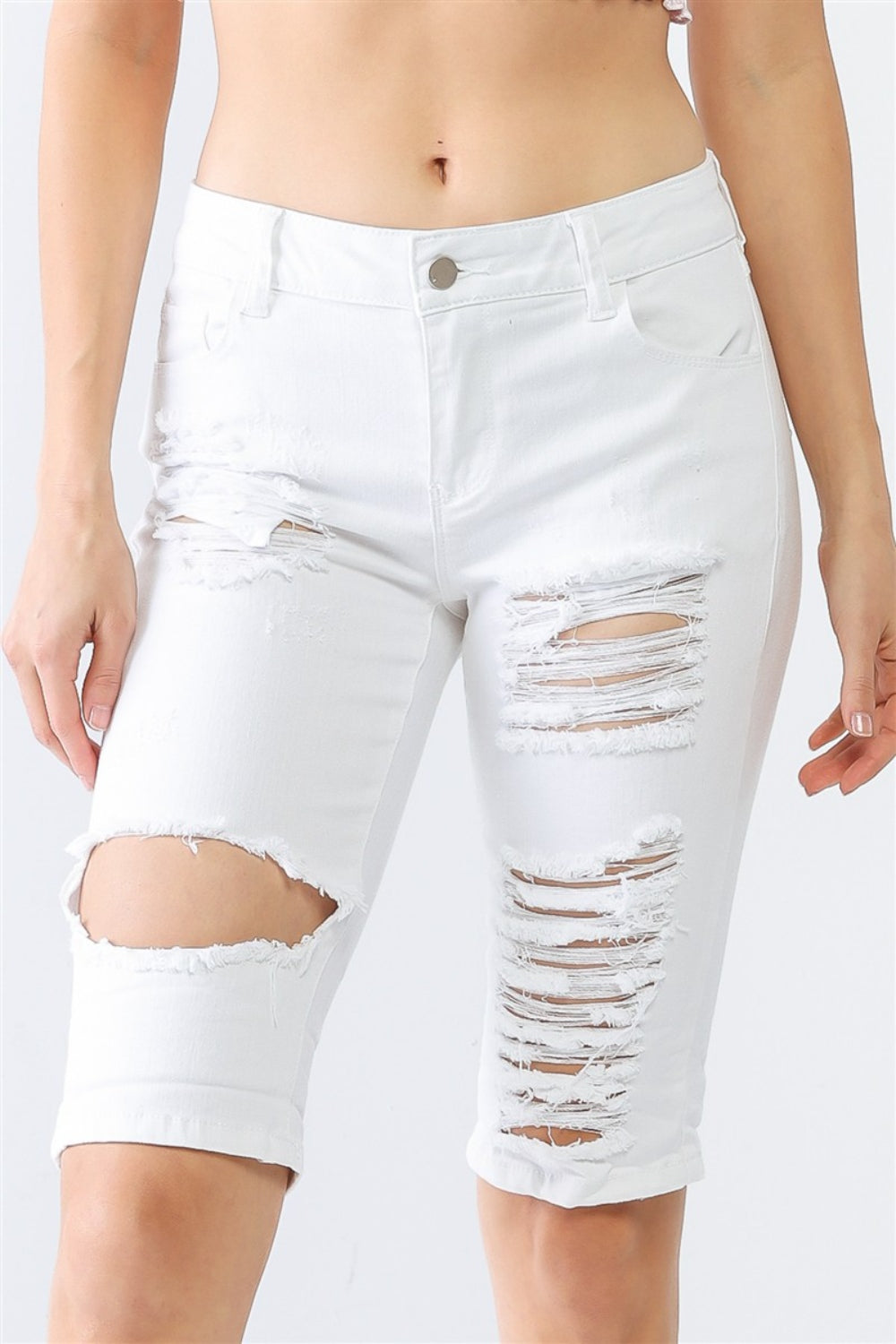 LITZ LA Distressed Bermuda Denim Shorts_5