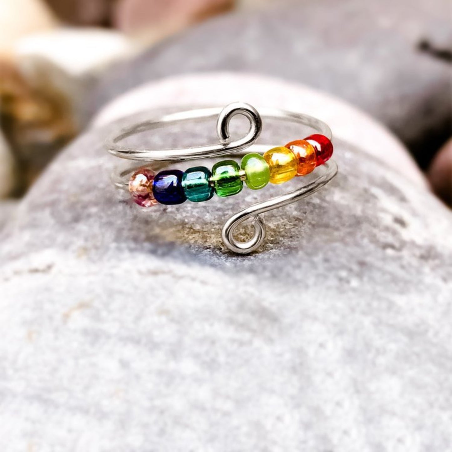 925 Sterling Silver Bead Wrap Ring