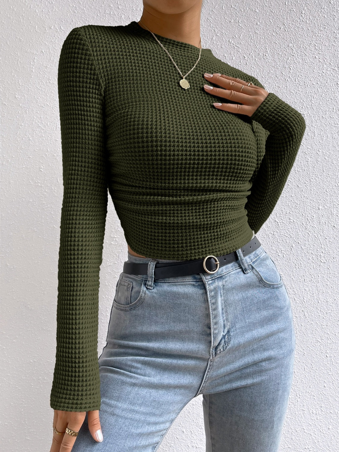 Honey Round Neck Long Sleeve T-Shirt