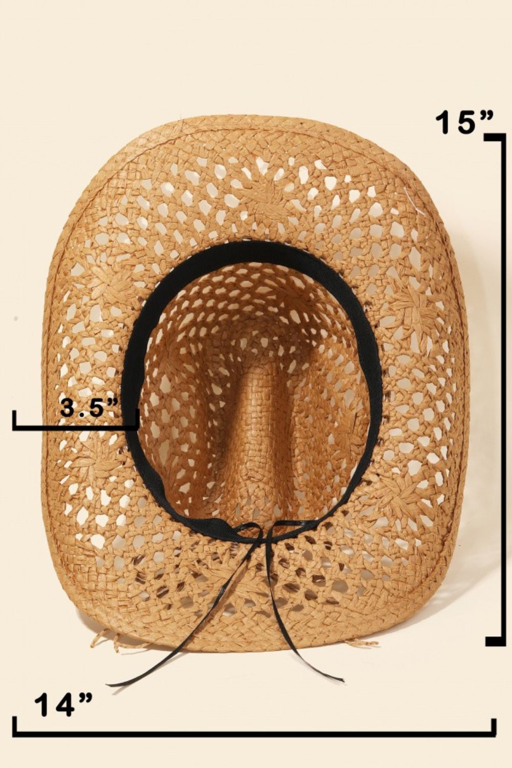 Fame Straw Weave Rope Ribbon Cowboy Hat