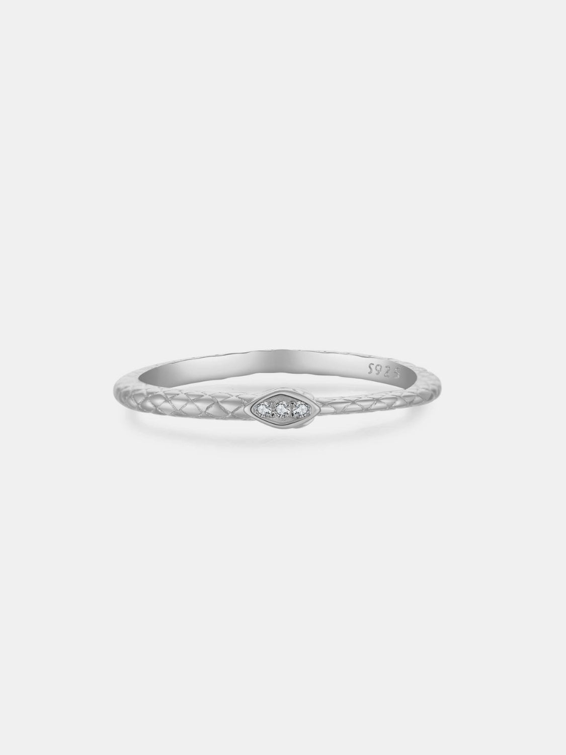 925 Sterling Silver Inlaid Zircon Ring