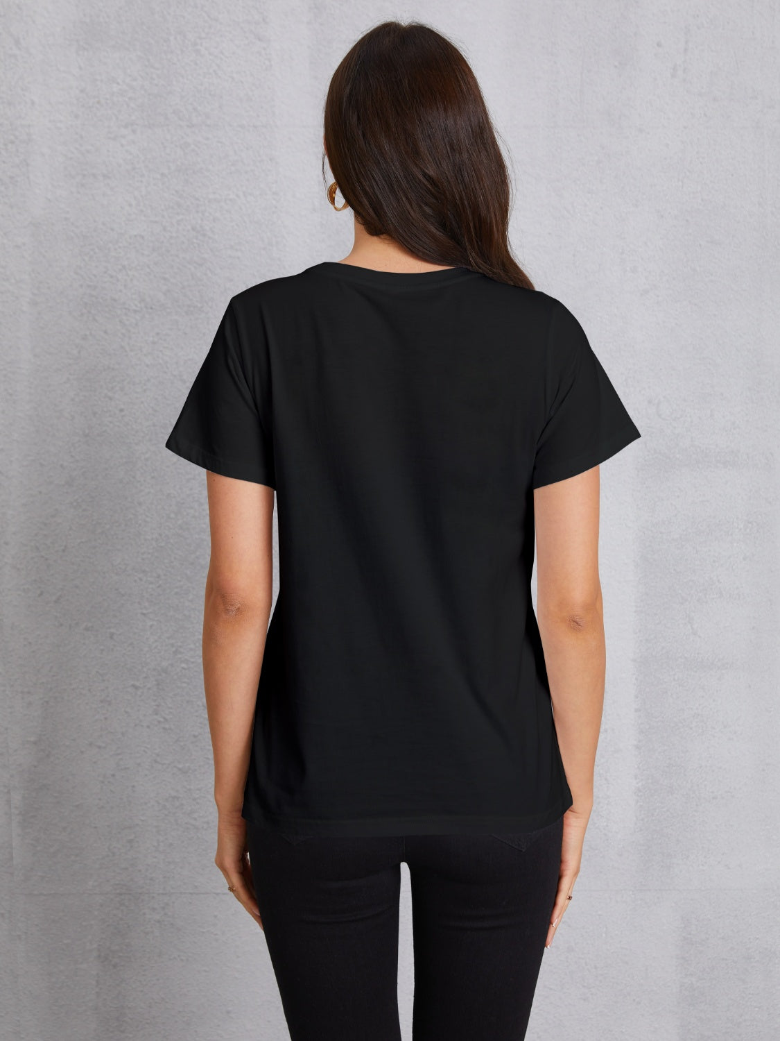 Heart Round Neck Short Sleeve T-Shirt