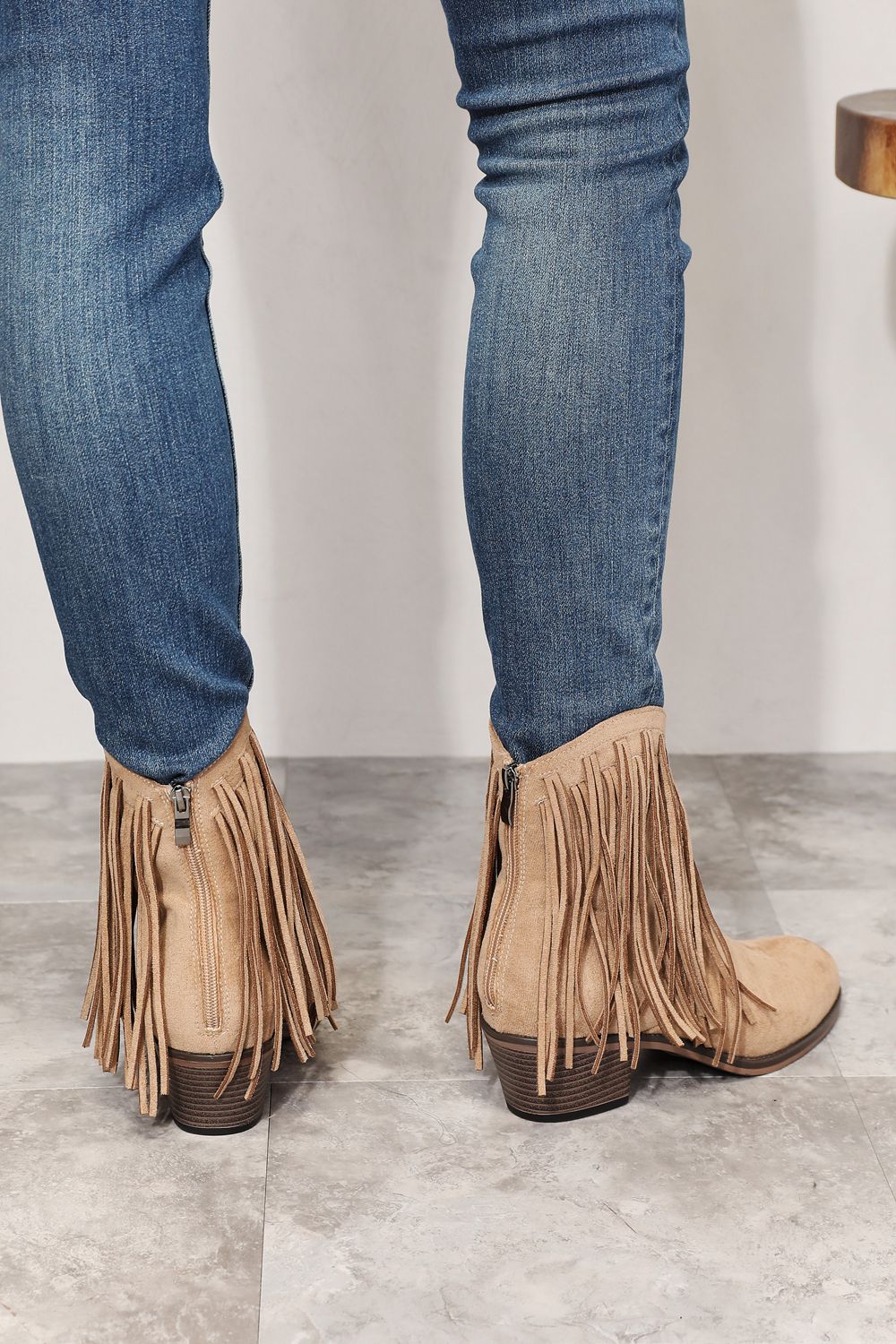 Legend Women's Fringe Cowboy Western Ankle Boots back