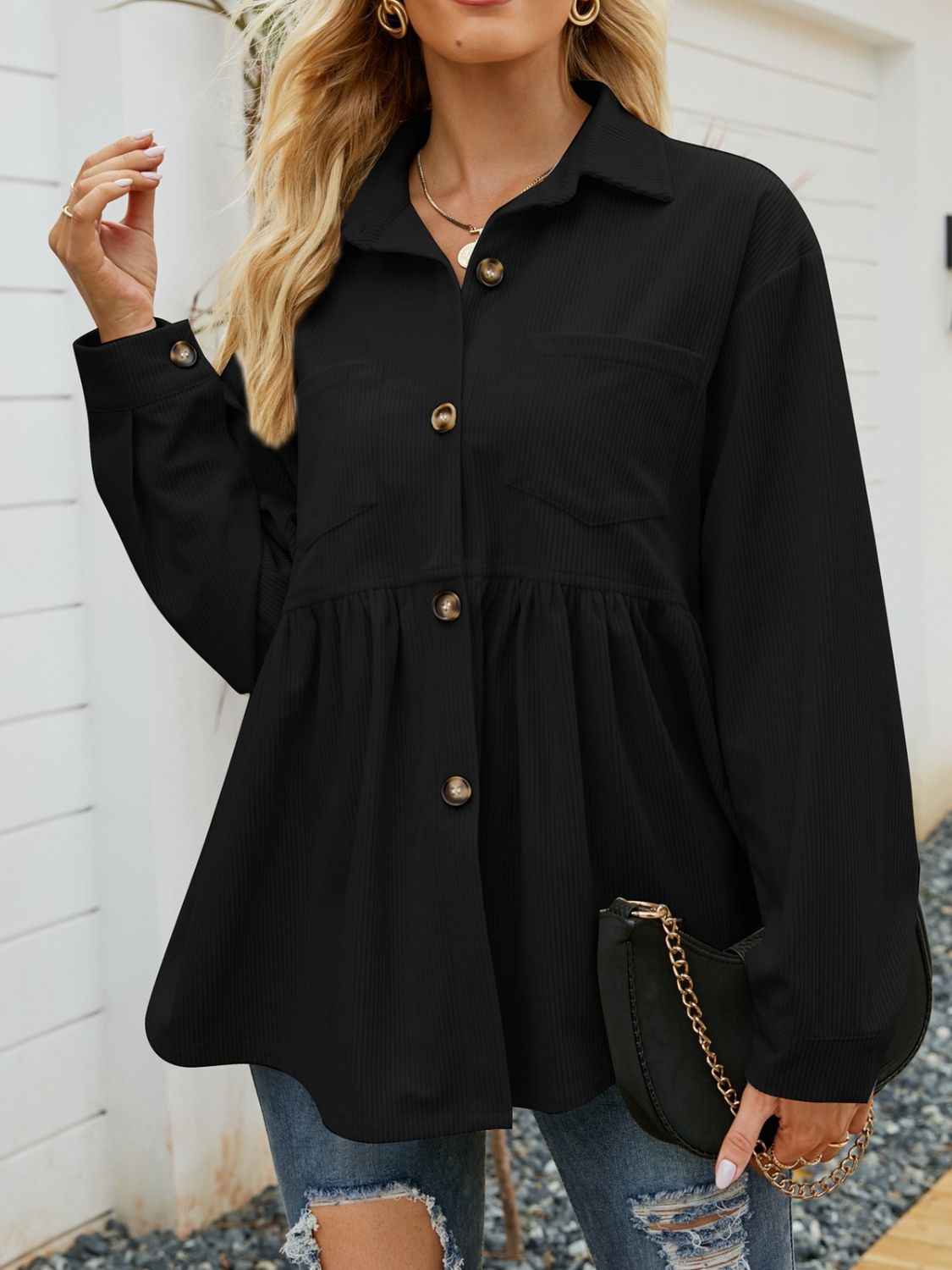 Mandy Button Up Long Sleeve Shirt