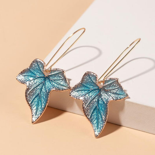 Alloy Leaf Drop Earrings