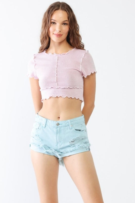 Distressed Ripped Denim Shorts_1