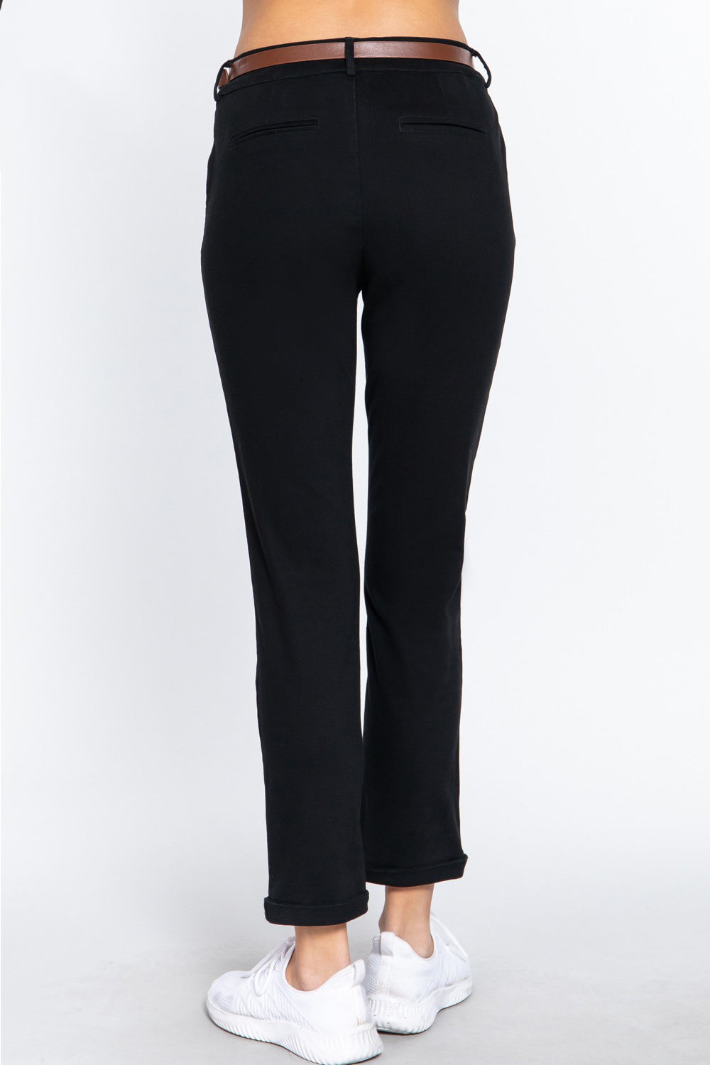 ACTIVE BASIC Cotton-Span Twill Straight Pants back