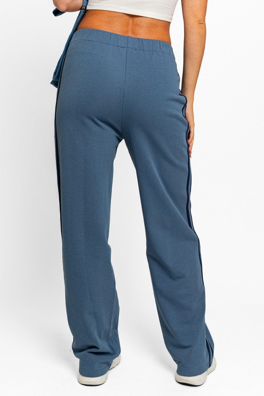 LE LIS High Waisted Side Stripes Straight Track Sweatpants