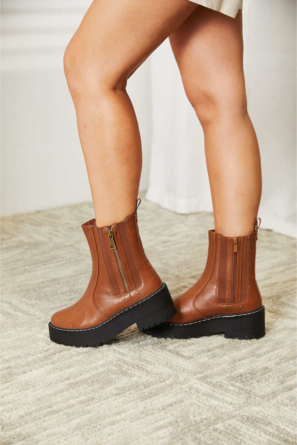 Forever Link Side Zip Platform Boots left side