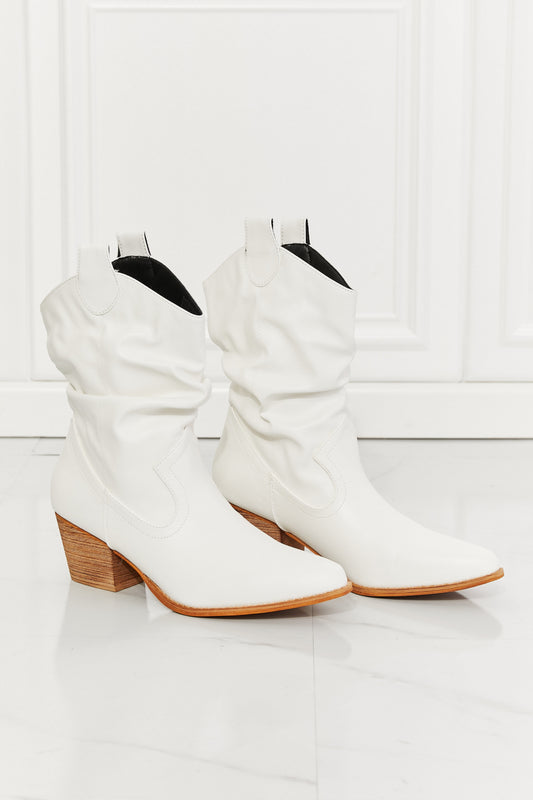 MMShoes Better in Texas Scrunch Cowboy Boots in White  Western Boots